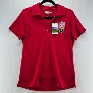Hillsborough Concours d'Elegance Shirt Women M Pebble Beach Performance Polo Red